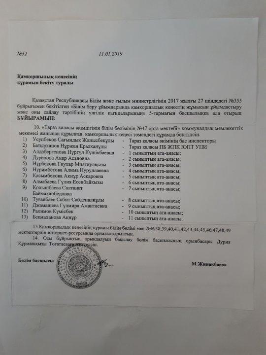 Қамқоршылық кеңесінің құрамы