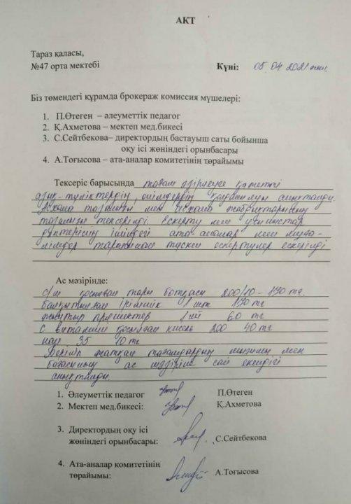 Асхананы тексеру Акт-сі