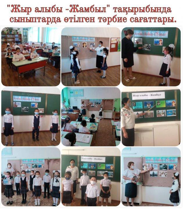 47 орта мектебінде  2021 жылдың 15 қыркүйек күні сыныптарда қазақ халық поэзиясының әйгілі тұлғасы, өлең сөздің дүлдүлі, жырау, жыршы Жамбыл Жабаевтың туғанына - 175  жыл толуына орай "Жыр алыбы-Жамбыл"  тақырыбында тәрбие сағаттары өтілді.