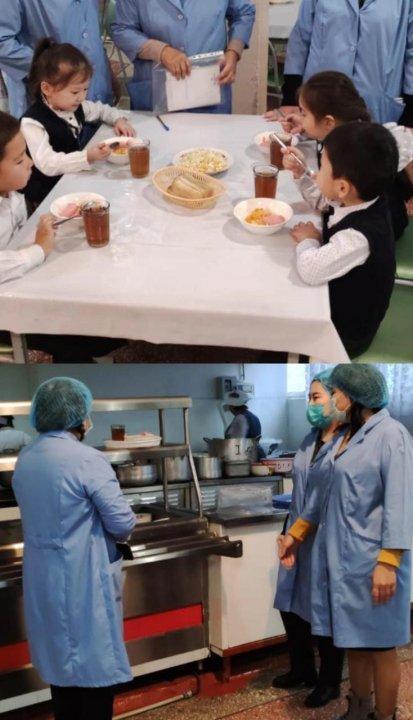 30.11.2021ж. Бракеражды комиссиясының Мектеп асханасында дайындалатын тамақтың сапасы және тазалықты тексеру жұмысы.