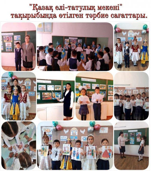 №47 орта мектебінде 2022 жылдың 25-28 сәуір күндері аралығында    мектеп оқушылары арасында  1 мамыр - Қазақстан халықтарының бірлігі  күніне орай "Қазақ елі - татулық мекені" тақырыбында тәрбие сағаттар  ұйымдастырылды.