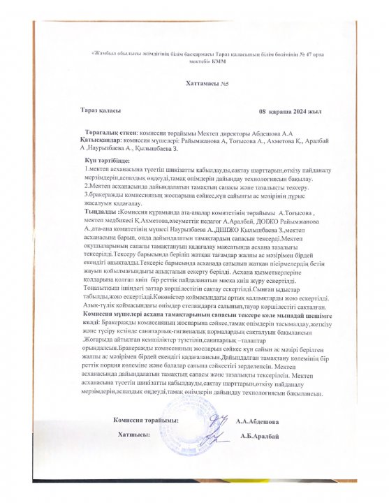 08.11.2024 бракеражды комиссия тексерісі